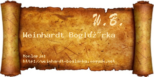 Weinhardt Boglárka névjegykártya